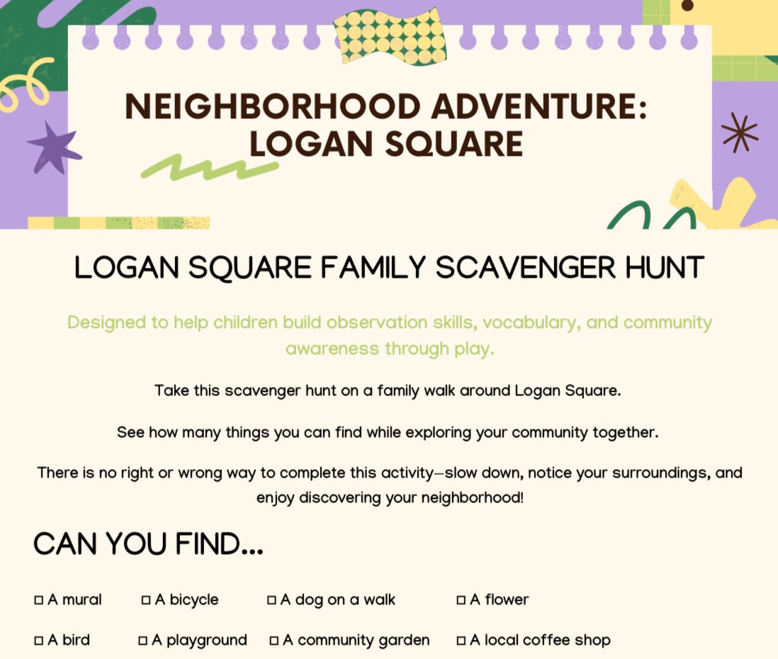 FREE DOWNLOAD : Logan Square Family Scavenger Hunt