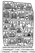 FREE DOWNLOAD: Logan Square Search & Find Coloring Map